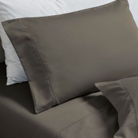 600 Thread Count Cotton Blend Pillowcases, Pandora Embroidered Hem, Set of 2 (Color: Grey, size: Standard)