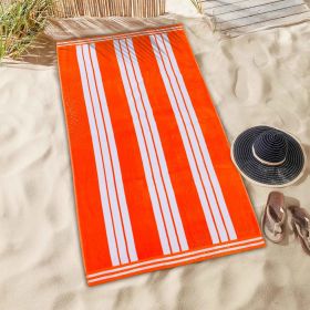 Striped Oversized Cabana Cotton Beach Towel Sets (Quantity: 1 Towel, Color: Coral)