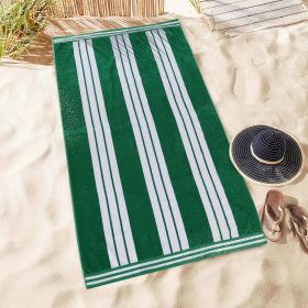 Striped Oversized Cabana Cotton Beach Towel Sets (Quantity: 1 Towel, Color: Green)