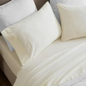 Carmen 100% Cotton Relaxed Wash Pillowcase Set (Color: Ivory, size: Standard)