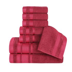 Hays Cotton Medium Weight 8 Piece Assorted Bathroom Towel Set (Color: Cranberry, size: 8 Piece Towel Set)