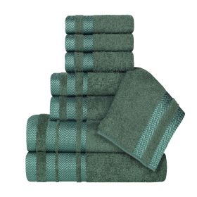 Hays Cotton Medium Weight 8 Piece Assorted Bathroom Towel Set (Color: Forest Green, size: 8 Piece Towel Set)