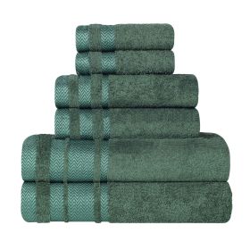 Hays Cotton Medium Weight 6 Piece Assorted Bathroom Towel Set (Color: Forest Green, size: 6 Piece Towel Set)