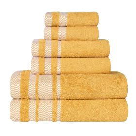 Hays Cotton Medium Weight 6 Piece Assorted Bathroom Towel Set (Color: Gold, size: 6 Piece Towel Set)