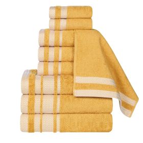 Hays Cotton Medium Weight 9 Piece Assorted Bathroom Towel Set (Color: Gold, size: 9 Piece Towel Set)