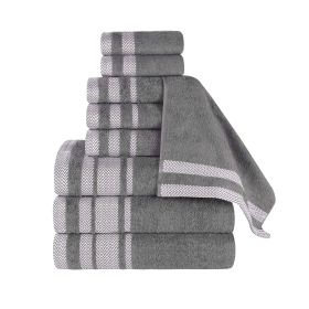 Hays Cotton Medium Weight 9 Piece Assorted Bathroom Towel Set (Color: Grey, size: 9 Piece Towel Set)