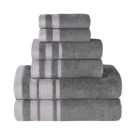 Hays Cotton Medium Weight 6 Piece Assorted Bathroom Towel Set (Color: Grey, size: 6 Piece Towel Set)