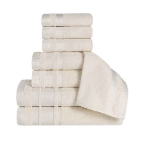 Hays Cotton Medium Weight 8 Piece Assorted Bathroom Towel Set (Color: Ivory, size: 8 Piece Towel Set)