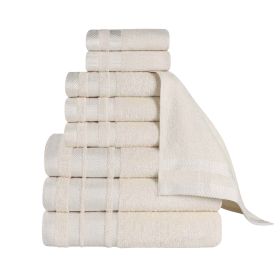 Hays Cotton Medium Weight 9 Piece Assorted Bathroom Towel Set (Color: Ivory, size: 9 Piece Towel Set)