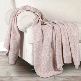 Vineyard Floral Matelassé Coverlet – Cotton Blend, Medium Weight (Color: Blush, size: Throw)