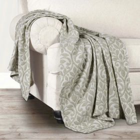 Vineyard Floral Matelassé Coverlet – Cotton Blend, Medium Weight (Color: Olive Green, size: Throw)