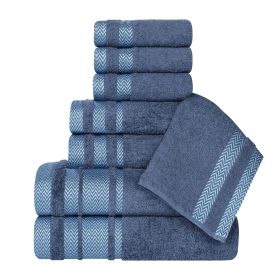 Hays Cotton Medium Weight 8 Piece Assorted Bathroom Towel Set (Color: Navy Blue, size: 8 Piece Towel Set)