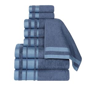 Hays Cotton Medium Weight 9 Piece Assorted Bathroom Towel Set (Color: Navy Blue, size: 9 Piece Towel Set)