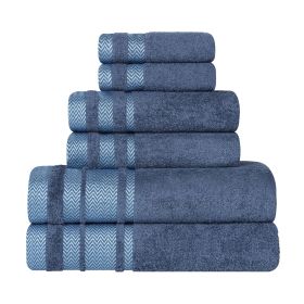 Hays Cotton Medium Weight 6 Piece Assorted Bathroom Towel Set (Color: Navy Blue, size: 6 Piece Towel Set)
