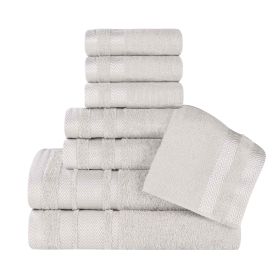 Hays Cotton Medium Weight 8 Piece Assorted Bathroom Towel Set (Color: Platinum, size: 8 Piece Towel Set)