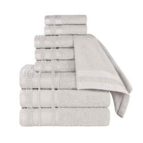 Hays Cotton Medium Weight 9 Piece Assorted Bathroom Towel Set (Color: Platinum, size: 9 Piece Towel Set)