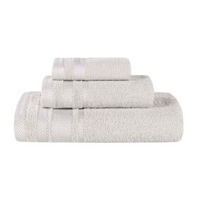 Hays Cotton Medium Weight 3 Piece Assorted Bathroom Towel Set (Color: Platinum, size: 3 Piece Towel Set)
