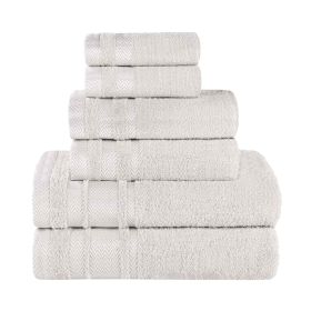 Hays Cotton Medium Weight 6 Piece Assorted Bathroom Towel Set (Color: Platinum, size: 6 Piece Towel Set)