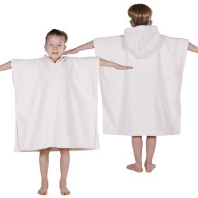 Kids Towel Robe Lyron Cotton Hooded Bath Towel (Color: Ivory, size: Small/Medium)