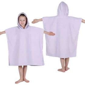 Kids Towel Robe Lyron Cotton Hooded Bath Towel (Color: Lilac, size: Small/Medium)