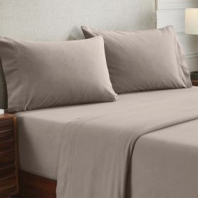 Cotton Flannel Pillowcases Soft Fuzzy Set of 2 (Color: Grey, size: Standard)