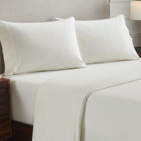 Cotton Flannel Pillowcases Soft Fuzzy Set of 2 (Color: Ivory, size: Standard)