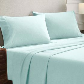 Cotton Flannel Pillowcases Soft Fuzzy Set of 2 (Color: Light Blue, size: King)