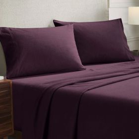 Cotton Flannel Pillowcases Soft Fuzzy Set of 2 (Color: Purple, size: King)