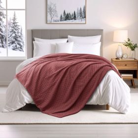 Victoria Fluffy Fleece Blanket - Ultra-Soft, Mink Texture & Double-Layer (Color: Dusted Rose, size: Full/Queen)