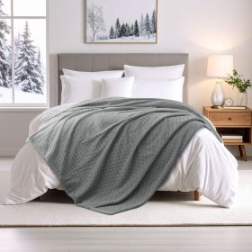 Victoria Fluffy Fleece Blanket - Ultra-Soft, Mink Texture & Double-Layer (Color: Gray, size: Full/Queen)