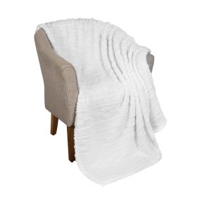 Fleece Blanket – Arctic Boho Knit Jacquard - Plush, Cozy Warmth (Color: White, size: Throw)