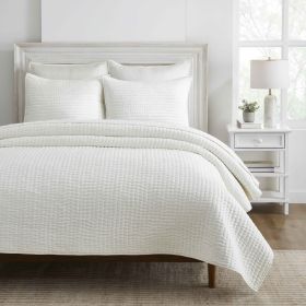 Bella 100% Silk All-Season Hand Quilted Handmade Quilt Set (Color: Off White, size: Throw)