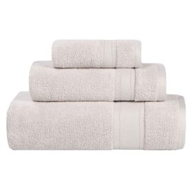 Belmont Zero Twist Cotton Medium Weight 3 Piece Towel Set (Color: Silver, size: 3 Piece Towel Set)