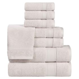Belmont Zero Twist Cotton Medium Weight 8 Piece Towel Set (Color: Silver, size: 8 Piece Towel Set)
