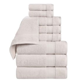 Belmont Zero Twist Cotton Medium Weight 9 Piece Towel Set (Color: Silver, size: 9 Piece Towel Set)