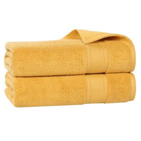Belmont Zero Twist Cotton Medium Weight Soft Bath Sheets, Set of 2 (Color: Gold, size: 2 Piece Bath Bath Sheets)
