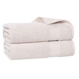 Belmont Zero Twist Cotton Medium Weight Soft Bath Sheets, Set of 2 (Color: Silver, size: 2 Piece Bath Bath Sheets)