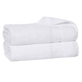Belmont Zero Twist Cotton Medium Weight Soft Bath Sheets, Set of 2 (Color: White, size: 2 Piece Bath Bath Sheets)