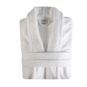 Classic Women's Bath Robe Turkish Cotton Bathrobe with Adjustable Belt (Color: White, size: Large/Extra Large)