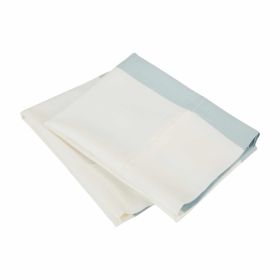 Cotton Blend Cabana Stripe 2 Piece Pillowcase Set (Color: Light Blue, size: Standard)