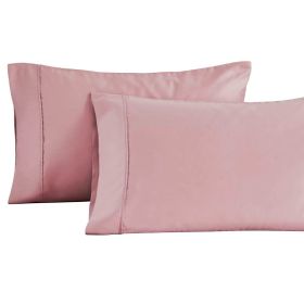 Cotton Blend Solid Pillowcases, Set of 2 (Color: Lavender, size: Standard)