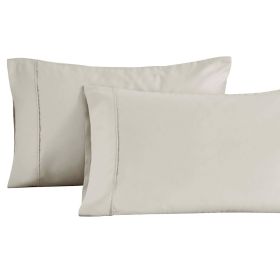 Cotton Blend Solid Pillowcases, Set of 2 (Color: Silver, size: Standard)