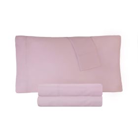 Cotton Percale 300 Thread Count Solid 2 Piece Pillowcase Set (Color: Lilac, size: Standard)