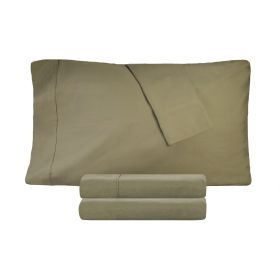 Cotton Percale 300 Thread Count Solid 2 Piece Pillowcase Set (Color: Sage, size: Standard)