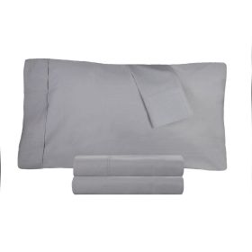Cotton Percale 300 Thread Count Solid 2 Piece Pillowcase Set (Color: Smoked Pearl, size: King)