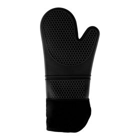 Insulated Gloves Silicone Kitchen Baking Gloves (Color: Black, Type: Kitchen Supplies)