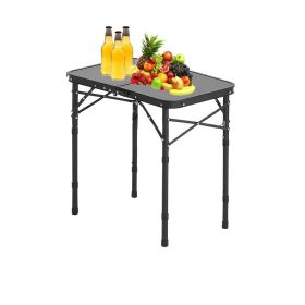 Folding Camping Table for Outdoor Picnic BBQ Cooking (Color: Black, Type: Camping Table)