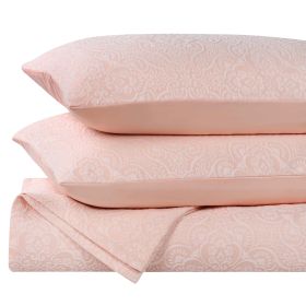 Floral Matelassé 3-Piece Bedspread and Pillow Sham Set – Enzy Medium Weight (Color: Peach, size: Full)
