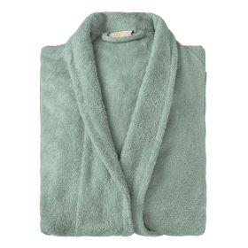 Cotton Ultra Soft Terry Bath Robe Adult Unisex Lightweight Bathrobe (Color: Sage, size: Extra Large)