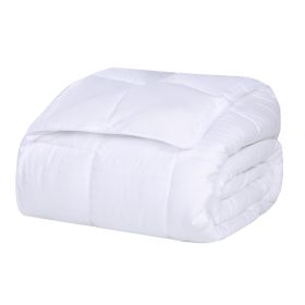 Reversible Down Alternative All-Season Solid Striped Blanket (Color: White, size: King)